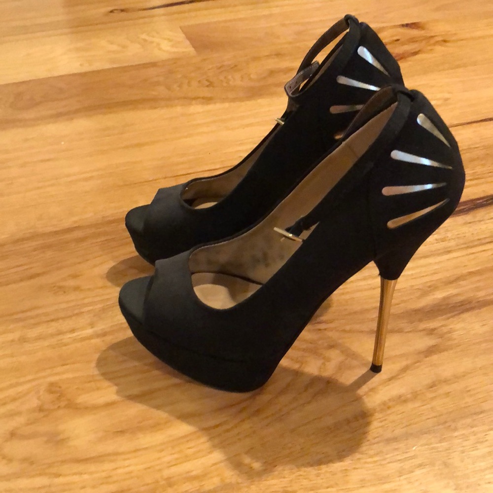 Black and Gold Stilettos